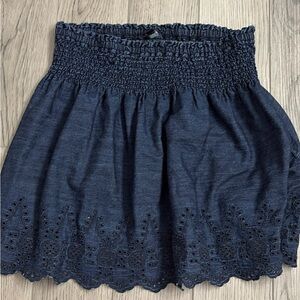 GAP Navy Smocked Mini Skirt